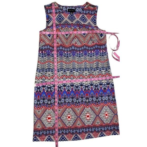 AB Studio Red White Blue Stretch Sheath Crew Neck Dress Sz 6‎ - Picture 7 of 8